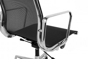 SCAUN DE BIROU AERON PREMIUM, NEGRU/CROM, MATERIAL TEXTIL/PLASA SI METAL, STIL MODERN - Img 7