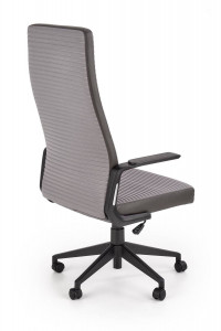 SCAUN DE BIROU AREZZO, GRI/NEGRU, TAPITERIE DIN STOFA/PIELE ECOLOGICA SI PICIOARE DIN METAL, STIL MODERN - Img 2