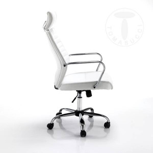 SCAUN DE BIROU, EVOLUTION ALB/NEGRU, STIL MODERN, METAL SI PIELE ECO, COD 2650 - Img 2