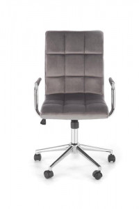 SCAUN DE BIROU GONZO 4, GRI/CROM, TAPITERIE DIN CATIFEA SI PICIOARE DIN METAL, STIL MODERN