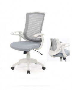 SCAUN DE BIROU IGOR, GRI/GRI DESCHIS, TAPITERIE DIN STOFA/PLASA SI PICIOARE DIN METAL, STIL MODERN