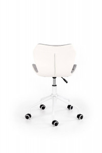 SCAUN DE BIROU MATRIX 3, GRI/ALB, TAPITERIE DIN PIELE ECOLOGICA/STOFA SI PICIOARE DIN METAL, STIL MODERN - Img 2