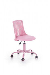 SCAUN DE BIROU PURE, ROZ/ROZ, TAPITERIE DIN PIELE ECOLOGICA/POLIPROPILENA SI PICIOARE DIN METAL, STIL MODERN - Img 3