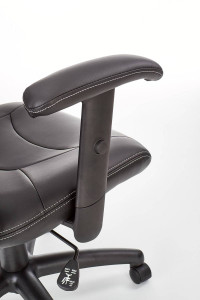 SCAUN DE BIROU STILO, NEGRU/NEGRU, TAPITERIE DIN PIELE ECOLOGICA SI PICIOARE DIN METAL, STIL MODERN - Img 5
