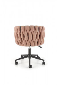 SCAUN DE BIROU TALON, ROZ/NEGRU, TAPITERIE DIN STOFA SI PICIOARE DIN METAL, STIL MODERN - Img 4
