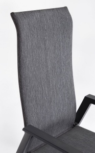 SCAUN DE GRADINA ETHAN GRI INCHIS, CONFECTIONAT DIN ALUMINIU SI POLIESTER, STIL MODERN - Img 2