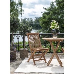 SCAUN DE TERASA TOLEDO, REALIZAT DIN LEMN DE TEC, CULOARE NATUR, HOUSE NORDIC - Img 2