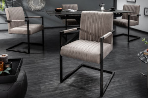 SCAUN, DESIGN INDUSTRIAL, BIG ASTON, TAUPE, DIN MICROFIBRA