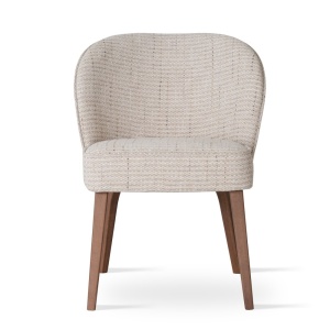 SCAUN DINING AINE ARTE SUPREME, CONFECTIONAT DIN LEMN, SPUMA, ARCURI SI TEXTIL, BEJ/NATURAL, STIL MODERN - Img 2