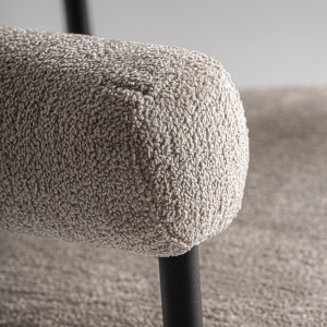 SCAUN DINING ALBULA, GRI/NEGRU, REF. 34354, PRELUCRAT MANUAL, CONFECTIONAT DIN METAL, SPUMA SI TEXTIL, STIL MODERN - Img 5