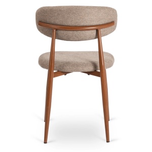 SCAUN DINING, ARTIM MEBLE, REALIZAT DIN METAL SI TEXTIL, CULOARE NEGRU/BEJ, STIL MODERN - Img 5