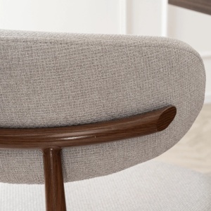 SCAUN DINING, ARTIM MEBLE, REALIZAT DIN METAL SI TEXTIL, CULOARE NUC/CREM, STIL MODERN - Img 2
