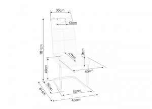 SCAUN DINING AXO, BEJ BLUVEL 28/NEGRU MAT, TAPITERIE DIN CATIFEA SI PICIOARE DIN METAL, STIL MODERN - Img 6