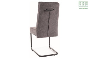 SCAUN DINING BERRY, GRI INCHIS 18/NEGRU MAT, TAPITERIE DIN STOFA SI PICIOARE DIN METAL, STIL MODERN - Img 2