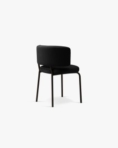 SCAUN DINING/BIROU DORA, NEGRU, TAPITAT CU TAPITERIE DIN TEXTIL CATIFEA MAGIC VELVET SI METAL, MICADONI - Img 3