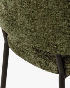 SCAUN DINING/BIROU DORA, VERDE, TAPITAT CU TAPITERIE DIN TEXTIL CHENILLE PERFECT ARMONY SI METAL, MICADONI - Img 4