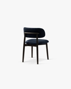 SCAUN DINING/BIROU EVAN, ALBASTRU ROYAL, TAPITAT CU TAPITERIE DIN TEXTIL CATIFEA MAGIC VELVET SI LEMN MASIV, MICADONI - Img 4