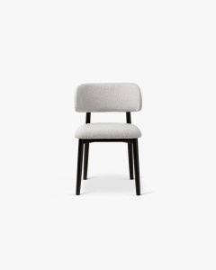 SCAUN DINING/BIROU EVAN, GRI DESCHIS, TAPITAT CU TAPITERIE DIN TEXTIL BOUCLE BALOO SI LEMN MASIV, MICADONI - Img 3