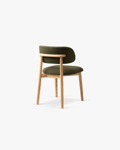 SCAUN DINING/BIROU EVAN, VERDE DESCHIS, TAPITAT CU TAPITERIE DIN TEXTIL CATIFEA CHENILLE REBEL SI LEMN MASIV, MICADONI - Img 2