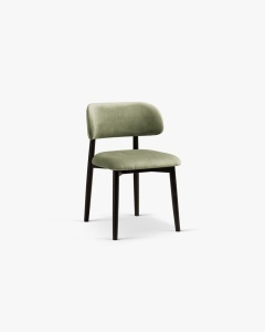 SCAUN DINING/BIROU EVAN, VERDE, TAPITAT CU TAPITERIE DIN TEXTIL CATIFEA MAGIC VELVET SI LEMN MASIV, MICADONI