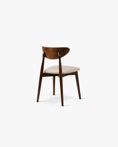 SCAUN DINING/BIROU LEON, BEJ MIGDALA, TAPITAT CU TAPITERIE DIN TEXTIL CATIFEA MAGIC VELVET SI LEMN MASIV, MICADONI - Img 2