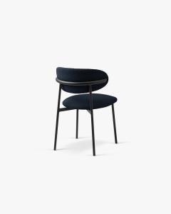 SCAUN DINING/BIROU NINA, ALBASTRU INCHIS, TAPITAT CU TAPITERIE DIN TEXTIL BOUCLE BALOO SI METAL, MICADONI - Img 3