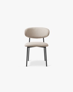 SCAUN DINING/BIROU NINA, BEJ, TAPITAT CU TAPITERIE DIN TEXTIL STRUCTURAT BJORN SI METAL, MICADONI - Img 2