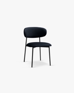 SCAUN DINING/BIROU NINA, NEGRU, TAPITAT CU TAPITERIE DIN TEXTIL MAGIC VELVET SI METAL, MICADONI - Img 2