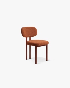 SCAUN DINING/BIROU SAM, CARAMIZIU, TAPITAT CU TAPITERIE DIN TEXTIL BOUCLE BALOO SI METAL, MICADONI - Img 2