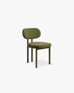 SCAUN DINING/BIROU SAM, VERDE MASLINIU INCHIS, TAPITAT CU TAPITERIE DIN TEXTIL BOUCLE BALOO SI METAL, MICADONI - Img 2