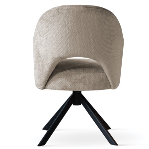 SCAUN DINING BJORG SUPREME, CONFECTIONAT DIN METAL, SPUMA, ARCURI SI TEXTIL, BEJ/NEGRU, STIL MODERN - Img 4