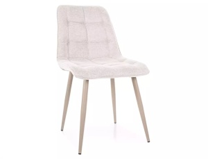 SCAUN DINING BREGO, CU TAPITERIE DIN TEXTIL BREGO BEJ DESCHIS 22 SI PICIOARE NUANTA CASMIR, STIL MODERN