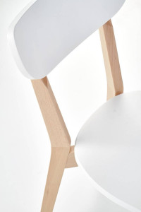 SCAUN DINING BUGGI, ALB/STEJAR, DIN MDF LACUIT SI PICIOARE DIN LEMN MASIV, STIL CLASIC - Img 7