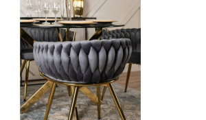 SCAUN DINING, CAPRI, DIN CATIFEA GRI SI SUPORT METALIC, ARTIM GROUP COLLECTION - Img 2