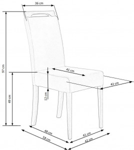 SCAUN DINING CLARION, GRI INARI 91/ALB, CU TAPITERIE DIN STOFA SI PICIOARE DIN LEMN MASIV, STIL CLASIC - Img 8
