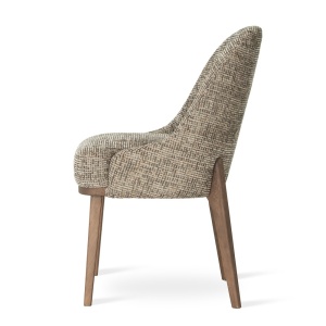 SCAUN DINING DALIA, CONFECTIONAT DIN LEMN, SPUMA, ARCURI SI TEXTIL, BEJ/NATURAL, STIL MODERN - Img 3