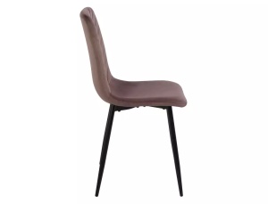 SCAUN DINING DAREN, VELVET CAPPUCCINO BLUVEL 38/NEGRU MAT, TAPITERIE DIN CATIFEA SI METAL, STIL MODERN - Img 3