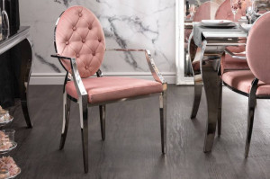 SCAUN DINING, DIN METAL SI CATIFEA ROZ INCHIS, DESIGN BAROC, ARTIM GROUP SELECTION - Img 2
