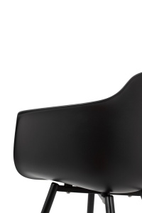 SCAUN DINING ECMO ARM, NEGRU, CONFECTIONAT DIN WPC SI METAL, STIL MODERN - Img 4