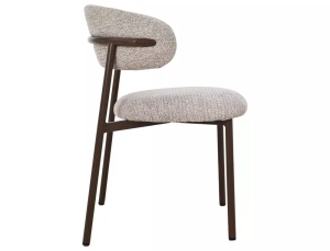 SCAUN DINING, ELTON II, CULOARE BEJ 253/NUC, TAPITERIE DIN TEXTIL SI METAL, STIL MODERN - Img 4