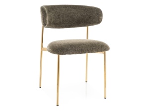 SCAUN DINING ELTON, OLIVE78/AURIU, TAPITERIE DIN STOFA SI METAL, STIL MODERN