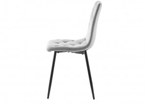 SCAUN DINING, GRI DESCHIS BLUVEL 03/NEGRU MAT, TAPITERIE DIN CATIFEA SI PICIOARE DIN METAL, STIL MODERN - Img 2