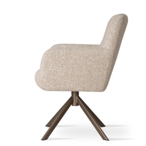 SCAUN DINING HEDLEY, CONFECTIONAT DIN METAL, SPUMA, ARCURI SI TEXTIL, BEJ/BRONZ, STIL MODERN - Img 3