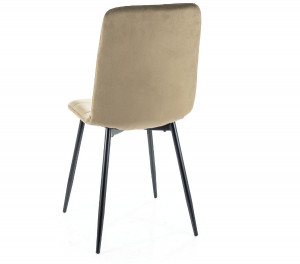 SCAUN DINING IVO, OLIVE BLUVEL 77/NEGRU MAT, TAPITERIE DIN CATIFEA SI PICIOARE DIN METAL, STIL MODERN - Img 2