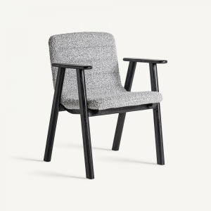 SCAUN DINING JACQUARD, ALB/GRI/NEGRU, REF. 36773, PRELUCRAT MANUAL, CONFECTIONAT DIN LEMN DE ULM SI TEXTIL, STIL MODERN