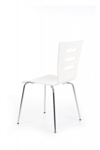 SCAUN DINING K155, ALB/CROM, PLACAT INDOIT SI PICIOARE DIN METAL, STIL MODERN - Img 3