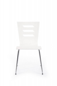 SCAUN DINING K155, ALB/CROM, PLACAT INDOIT SI PICIOARE DIN METAL, STIL MODERN - Img 6