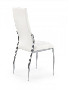 SCAUN DINING K209, ALB/CROM, CU TAPITERIE DIN PIELE ECOLOGICA SI PICIOARE DIN METAL, STIL MODERN - Img 2