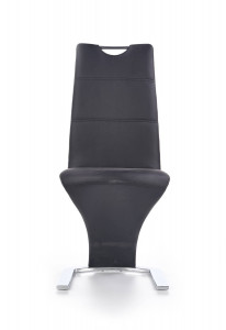 SCAUN DINING K291, NEGRU/CROM, CU TAPITERIE DIN PIELE ECOLOGICA SI PICIOARE DIN METAL, STIL MODERN - Img 4