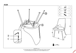 SCAUN DINING K329 GRI/CROM STIL MODERN HALMAR - Img 2